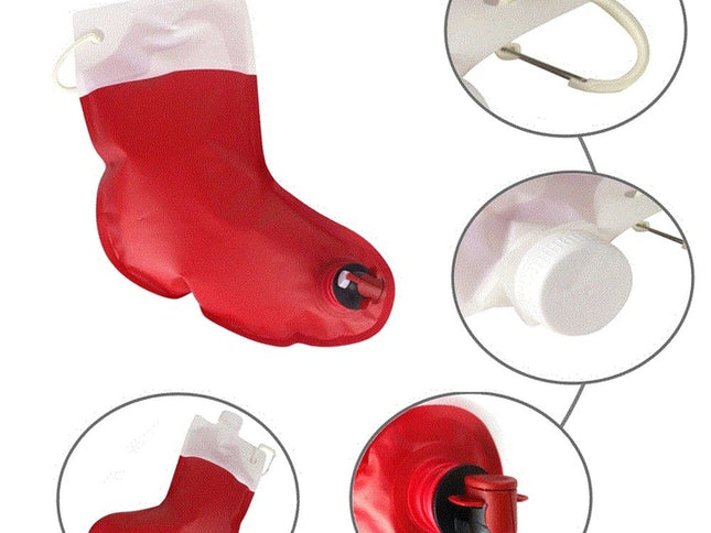 Santa's Stocking Flask for Party: 2 liter Flasks make Funny Yankee Swap Gifts, White Elephant Gifts, Funny Gag Gifts