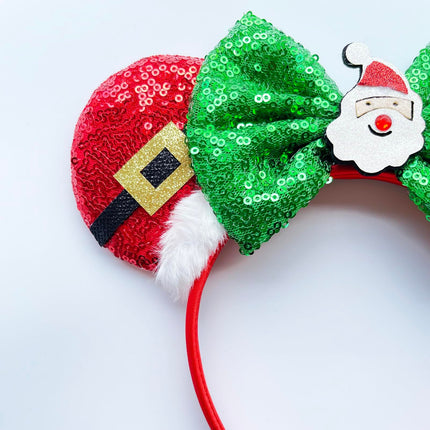 Christmas Decoration Headpiece Santa Mouse Ears Headband Christmas Eve Butterfly Hair Hoop Park Women Adults Costume