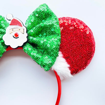 Christmas Decoration Headpiece Santa Mouse Ears Headband Christmas Eve Butterfly Hair Hoop Park Women Adults Costume