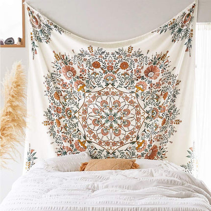 Mandala Tapestry Wall Hanging Flower Psychedelic Tapestry Wall Hanging Decor for Living Room Bedroom Bohemian Plant Print