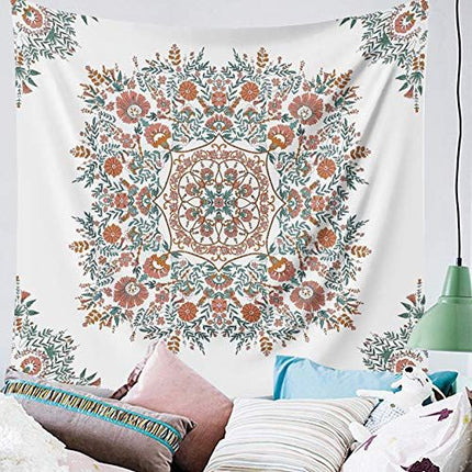 Mandala Tapestry Wall Hanging Flower Psychedelic Tapestry Wall Hanging Decor for Living Room Bedroom Bohemian Plant Print