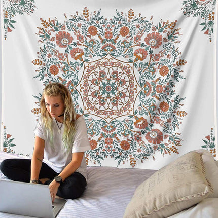 Mandala Tapestry Wall Hanging Flower Psychedelic Tapestry Wall Hanging Decor for Living Room Bedroom Bohemian Plant Print