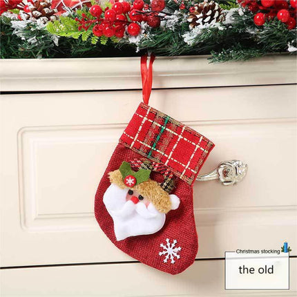 3pcs，Christmas Stocking Classic Large/Small Stockings Santa, Reindeer Xmas Character for Family Holiday Christmas Party Decorations