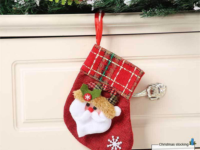 3pcs,Christmas Stocking Classic Large/Small Stockings Santa, Reindeer Xmas Character for Family Holiday Christmas Party Decorations