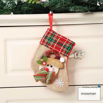 3pcs，Christmas Stocking Classic Large/Small Stockings Santa, Reindeer Xmas Character for Family Holiday Christmas Party Decorations