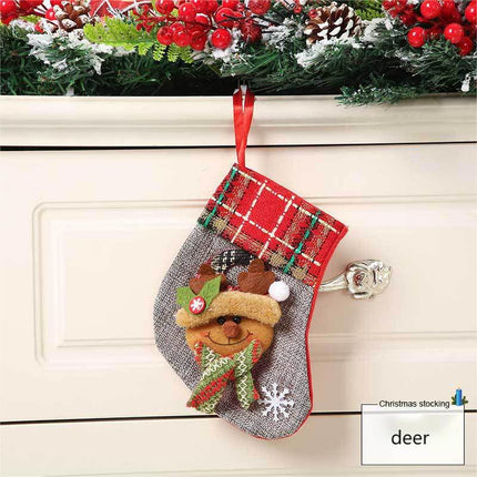 3pcs，Christmas Stocking Classic Large/Small Stockings Santa, Reindeer Xmas Character for Family Holiday Christmas Party Decorations