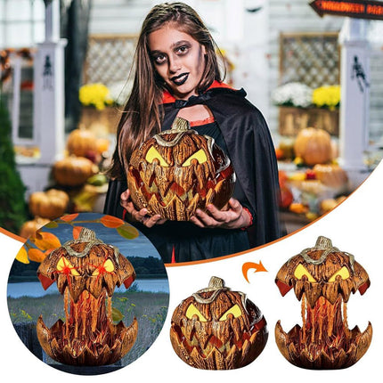 Halloween pumpkin lighting decoration, with a talking mouth expandable retro Halloween pumpkin indoor and outdoor decoration