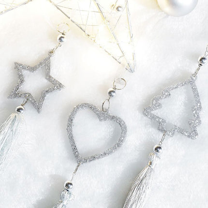3pcs Christmas Acrylic Pendant Christmas Hanging Acrylic Christmas Tree New Year Decoration Festival Decoration