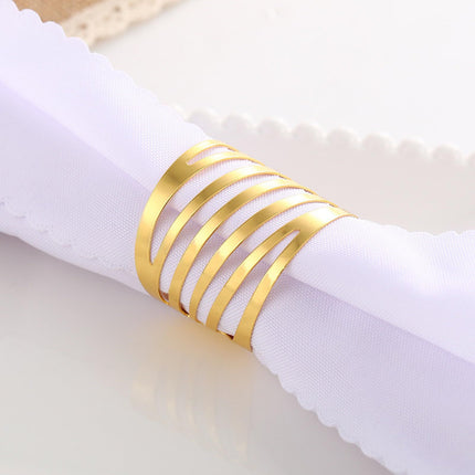 Gold Napkin Rings, Hollow Napkin Ring Holder for Wedding Christmas Family Gathering Table Decoration