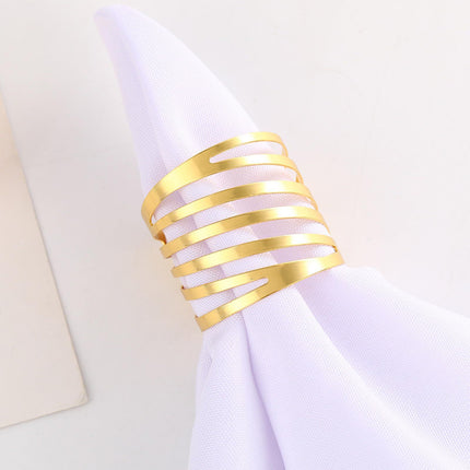 Gold Napkin Rings, Hollow Napkin Ring Holder for Wedding Christmas Family Gathering Table Decoration