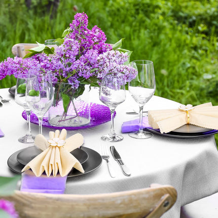 4 Pcs White Flower Napkin Rings Set, Holiday Gold Napkin Ring Holder Floral Serviette Buckles for Wedding Party Banquet