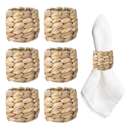 Hand-Woven Napkin Rings for Table Decor, Fall Rustic Napkin Rings, Napkin Holder Buckles for Holiday Party, Easter, Birthday 6pes