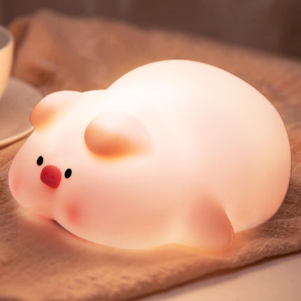 Night Light for Kids, Cute Pig Night Light, 3 Level Dimmable Toddler Night Light, LED Rechargeable Bedside Touch Lamp