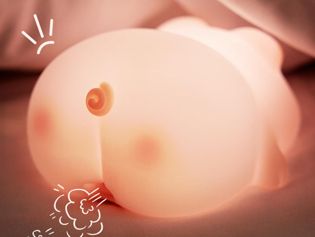 Night Light for Kids, Cute Pig Night Light, 3 Level Dimmable Toddler Night Light, LED Rechargeable Bedside Touch Lamp