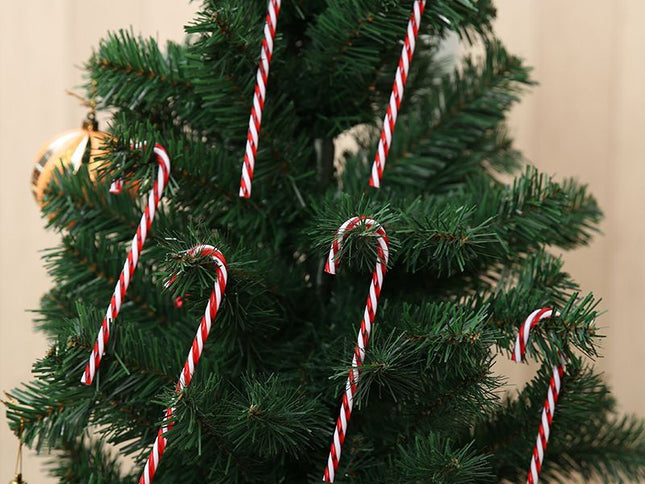 12pcs Christmas Candy Cane Twisted Plastic Candy Cane Xmas Tree Decoration for Christmas Tree Hanging Ornaments