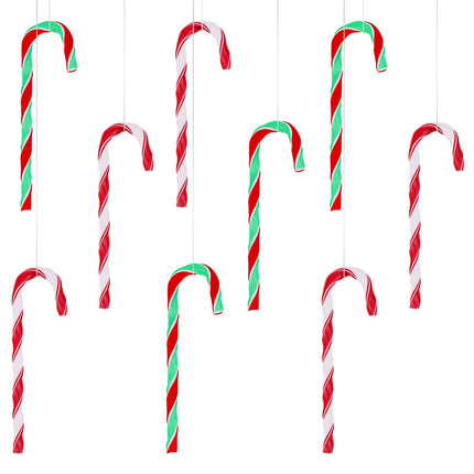 12pcs  Christmas Candy Cane Twisted Plastic Candy Cane Xmas Tree Decoration for Christmas Tree Hanging Ornaments