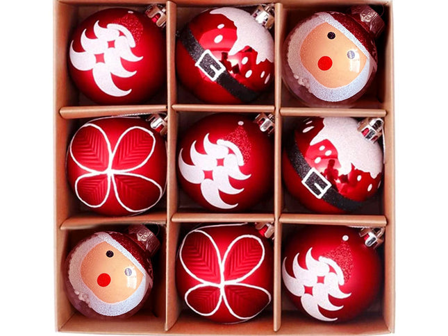 9pcs Christmas balls, Christmas tree decorations, shatterproof birthday hanging balls, Halloween holiday wedding decorations