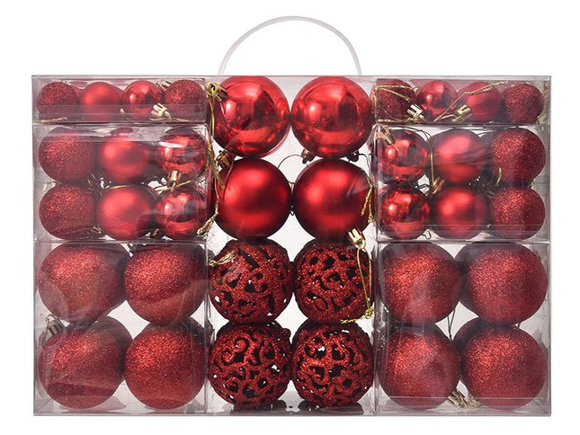 100pcs Christmas Baubles Shatterproof Dark Red, Christmas Tree Decorations Ball Ornaments Balls Xmas Hanging Decorations Holiday Decor