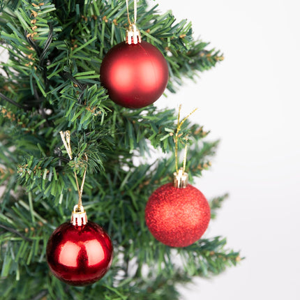 100pcs Christmas Baubles Shatterproof Dark Red, Christmas Tree Decorations Ball Ornaments Balls Xmas Hanging Decorations Holiday Decor