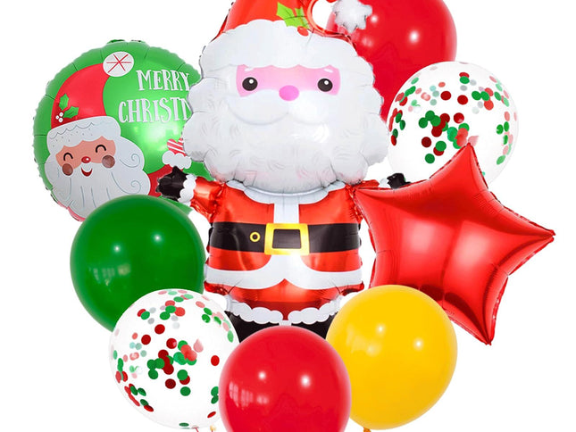 Santa Claus Balloon, Christmas Decoration Balloon, Merry Christmas Decorations, Green Balloons, Star Foil Balloon