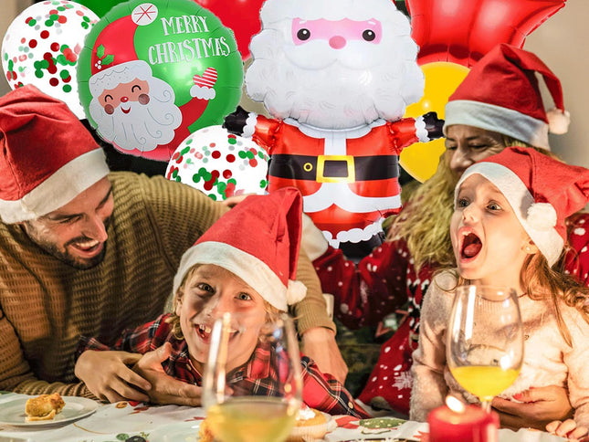 Santa Claus Balloon, Christmas Decoration Balloon, Merry Christmas Decorations, Green Balloons, Star Foil Balloon