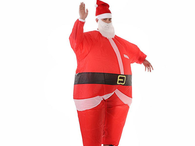 Inflatable Christmas Santa Claus Suit, Funny Blow Up Christmas Costumes Suit, Unisex Adult Fancy Cosplay Party Costume