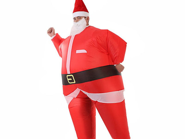 Inflatable Christmas Santa Claus Suit, Funny Blow Up Christmas Costumes Suit, Unisex Adult Fancy Cosplay Party Costume
