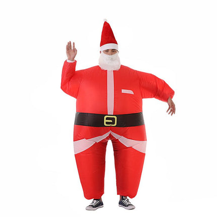 Inflatable Christmas Santa Claus Suit, Funny Blow Up Christmas Costumes Suit, Unisex Adult Fancy Cosplay Party Costume