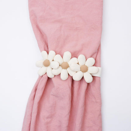 Curtain 2pcs Cute Flower Curtain Ties Decorative Rope for Bedroom Window Treatment Tiebacks Flower (Creamy White)