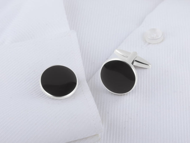 Cufflinks for Men Classic Wedding Business Shirt Cuff Links Silver Gold Black Set Gifts with Box (2pcs)