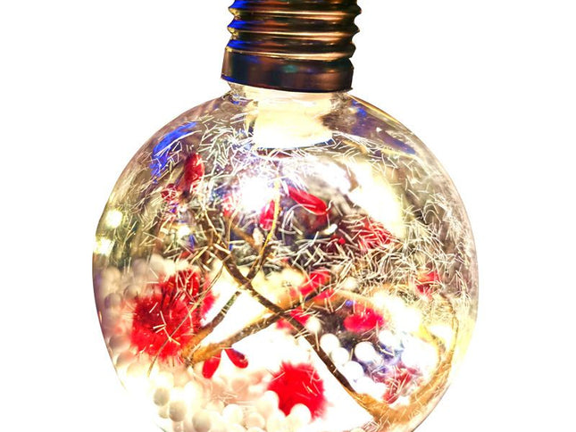 2 Pack Christmas Tree Balls ,Christmas Tree Decoration Ball,Warm Light Decorative ball Transparent Christmas Ball