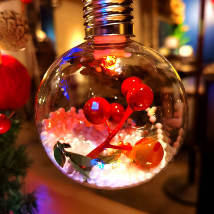 2 Pack Christmas Tree Balls ，Christmas Tree Decoration Ball，Warm Light Decorative ball Transparent Christmas Ball