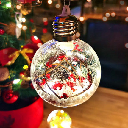 2 Pack Christmas Tree Balls ，Christmas Tree Decoration Ball，Warm Light Decorative ball Transparent Christmas Ball