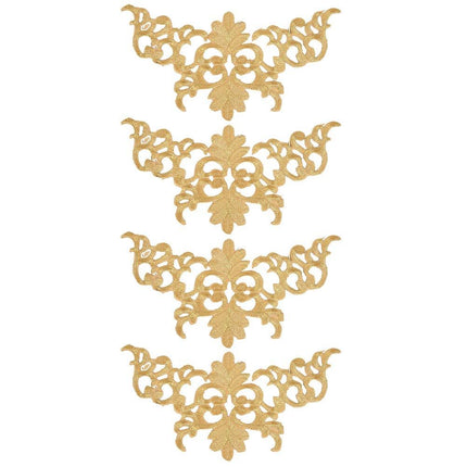4Pcs Embroidery Flower Patches, Embroidered Patch Floral Appliques Sewing Cloth Repair Sticker for Wedding Prom Dress Decoration