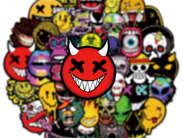 Halloween Stickers (Hallowehorror) 50 PCS Horror Movie Stickers,Horror Decor,Scary Movie Gifts,Spooky Gifts,Supernatural