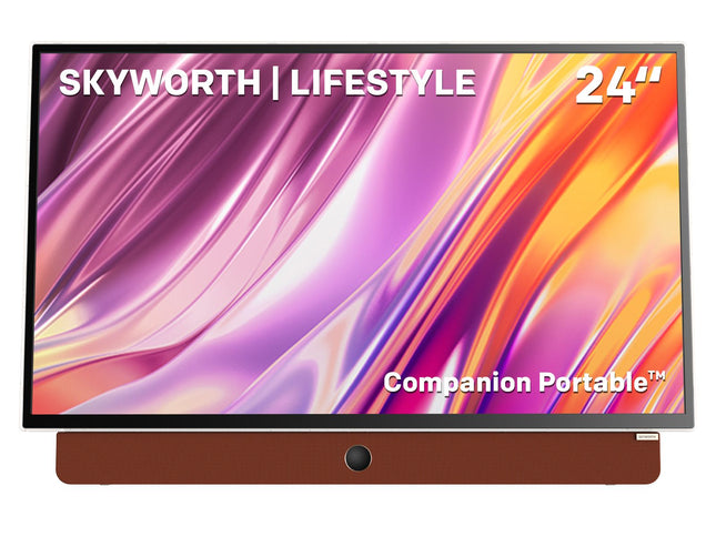 SKYWORTH 24-Inch 12V Portable TV,3-Hour Battery,1080P FHD,Wide Viewing Angle,Smart Google TV, HDR10, Dolby Audio, LED, Bluetooth, Chromecast and Google Assistant