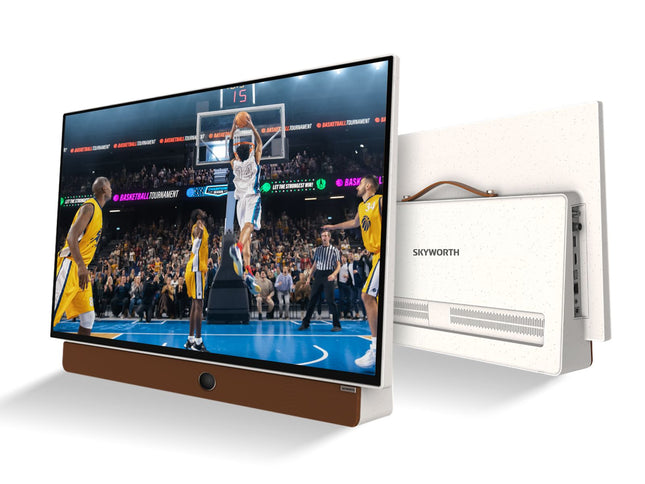 SKYWORTH 24-Inch 12V Portable TV,3-Hour Battery,1080P FHD,Wide Viewing Angle,Smart Google TV, HDR10, Dolby Audio, LED, Bluetooth, Chromecast and Google Assistant