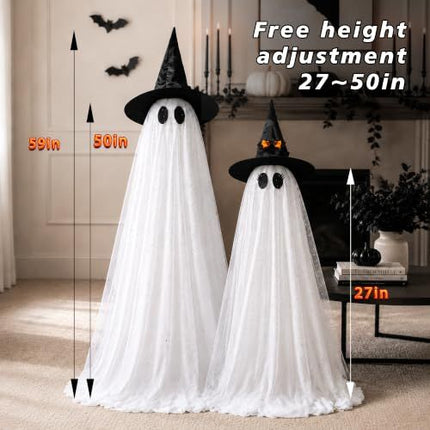 Halloween Ghost Lights for Outdoor Porch, Garden, Indoor Fireplace & Party Decorations (white)