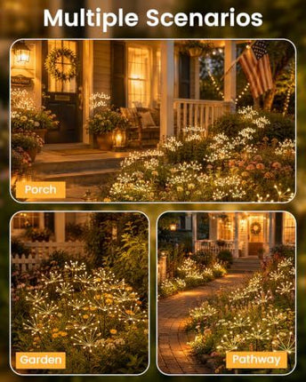Solar Firework Garden Lights: Perfect for Patio, Lawn, Yard Paths and Outdoor Decor (Warm White)