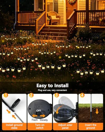 Solar Garden Pathway Lights for Outdoor Yard, Lawn, Flower Bed & Patio Decor (warm white)