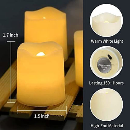 Flickering LED Candles for Wedding, Halloween, Christmas & Event Decorations (Warm White)
