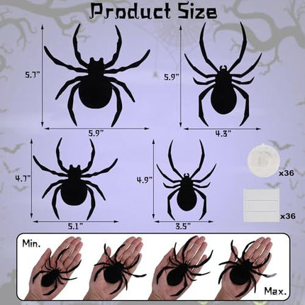 45-Pack 3D Glowing Spiders Halloween Decor for Walls, Mirrors, Windows & Spooky Spaces (purple)
