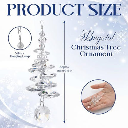 Set of 24 Crystal Tree Hanging Ornaments for Holiday, Mantel, Party & Christmas Decor (Clear)