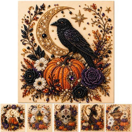 Halloween 3D Diamond Painting Kit for Beginners, DIY Wall Decor & Seasonal Gift (Black)