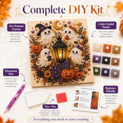 Halloween 3D Diamond Painting Kit for Beginners, DIY Wall Decor & Seasonal Gift (Black)