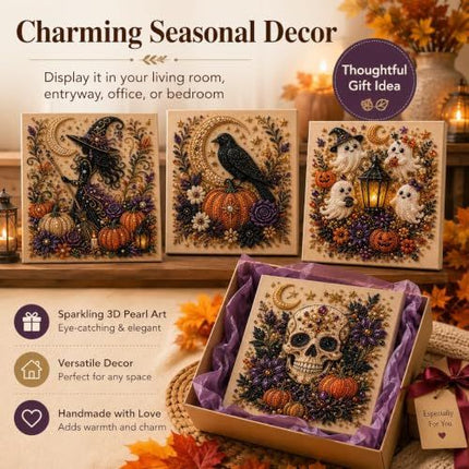 Halloween 3D Diamond Painting Kit for Beginners, DIY Wall Decor & Seasonal Gift (Black)