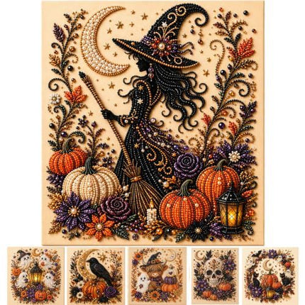Halloween 3D Diamond Art Set: Spooky-Cute DIY for Home Decor, Parties & Gifts (Black)