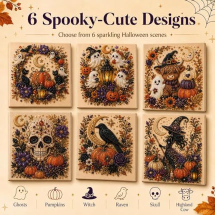 Halloween 3D Diamond Art Set: Spooky-Cute DIY for Home Decor, Parties & Gifts (Black)