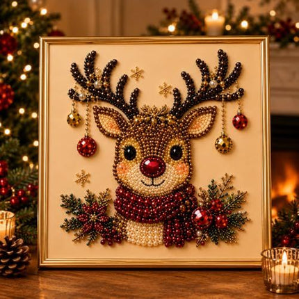 Festive DIY Pearl Art Kit for Holiday Home Decor & Handmade Keepsakes (Red)