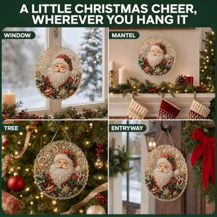 DIY Christmas Diamond Painting Wreath for Festive Home Decor (red)